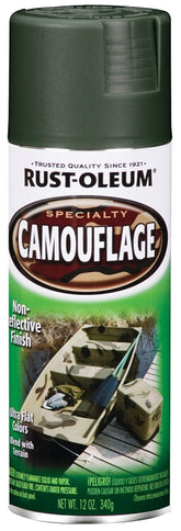 Specialty 1919830 Camouflage Spray Paint, Ultra Flat, Deep Forest Green, 12 oz, Can